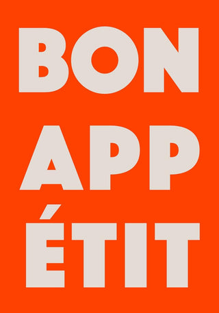Bon Appétit Coral Red Art Print – Fine Art Print | Typografie | Küchenkunst