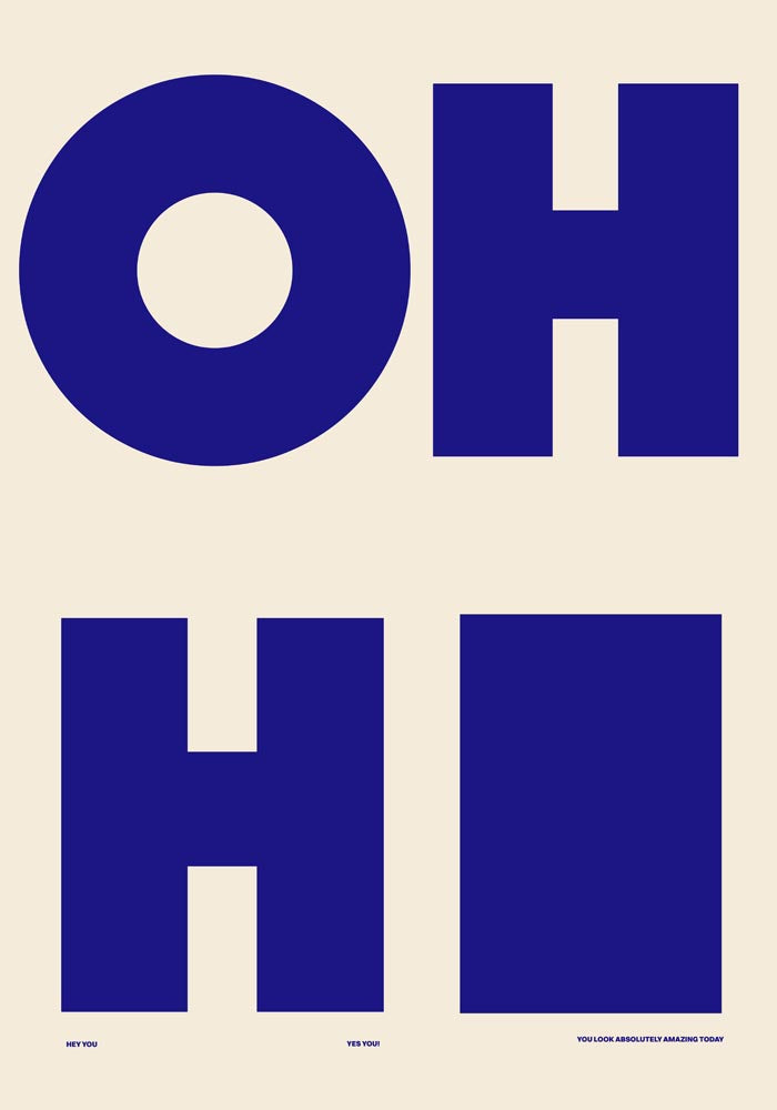 Oh Hi! Art Print – Minimalist Typography Design | Wall Art in Multiple Sizes — Ansicht 4