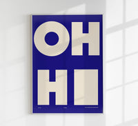 Oh Hi! Dark Blue – Fine Art Print Typografie Modern Art — Ansicht 1
