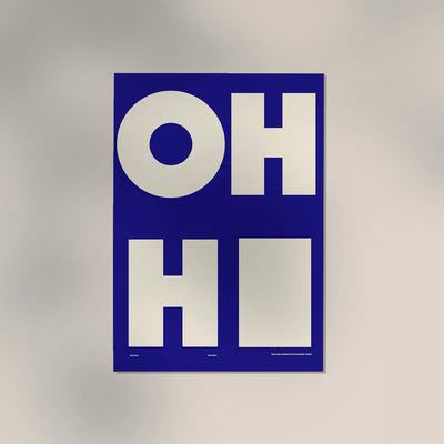 Oh Hi! Dark Blue – Fine Art Print Typografie Modern Art