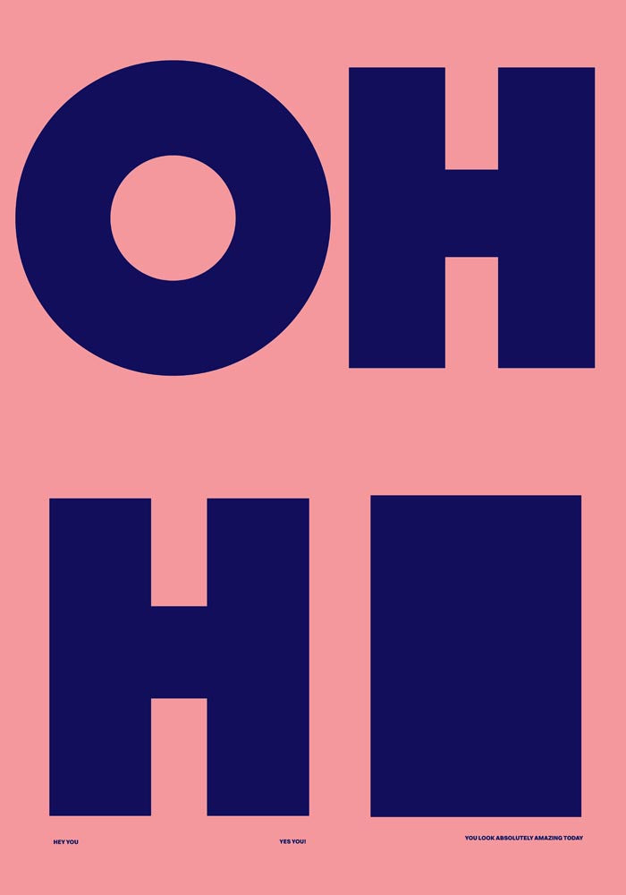 Oh Hi! Pink And Blue Art Print – Minimalist Wall Art | Pink & Blue | Fine Art — Ansicht 4