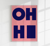 Oh Hi! Pink And Blue Art Print – Minimalist Wall Art | Pink & Blue | Fine Art — Ansicht 1