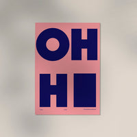 Oh Hi! Pink And Blue Art Print – Minimalist Wall Art | Pink & Blue | Fine Art — Ansicht 3