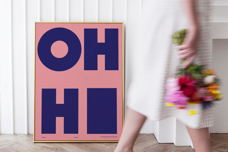 Oh Hi! Pink And Blue Art Print – Minimalist Wall Art | Pink & Blue | Fine Art — Ansicht 2