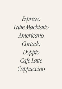 The Coffee List Art Poster – Typografie Kunstdruck — Ansicht 4