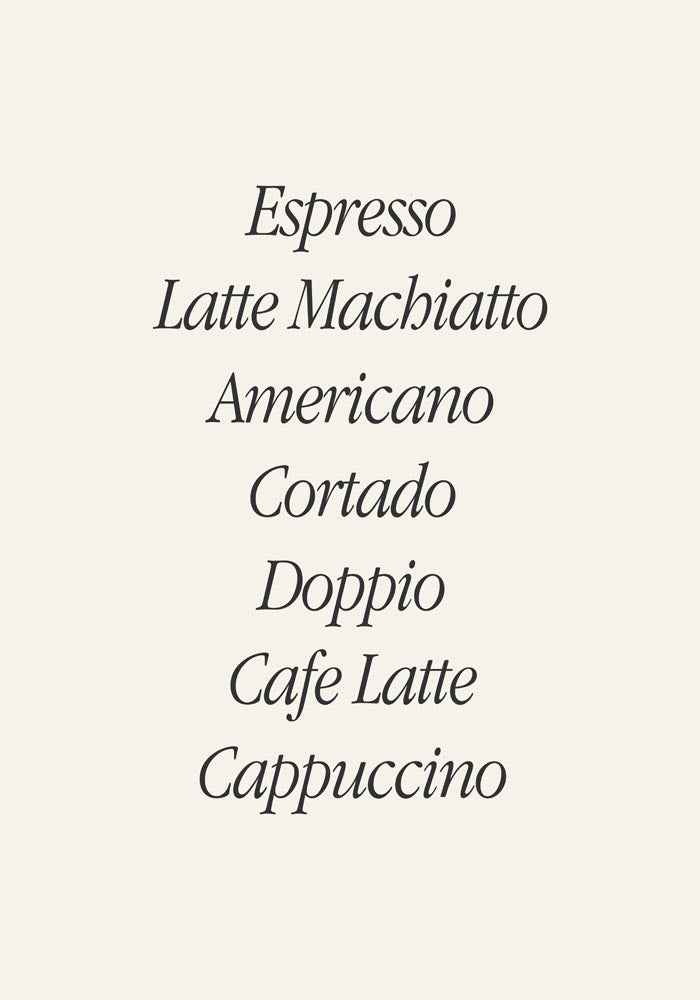 The Coffee List Art Poster – Typografie Kunstdruck — Ansicht 4