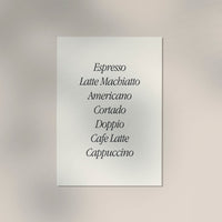 The Coffee List Art Poster – Typografie Kunstdruck — Ansicht 3