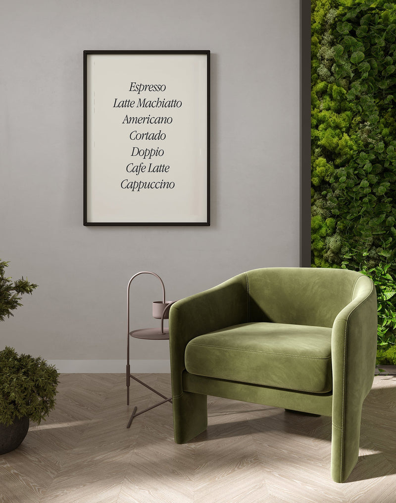 The Coffee List Art Poster – Typografie Kunstdruck — Ansicht 2