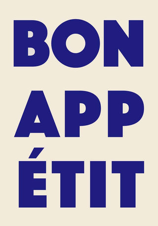 Bon Appétit Blue Art Print – Fine Art Print | Typografie | Küchenkunst