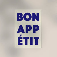 Bon Appétit Blue Art Print – Typografie Kunstdruck Fine Art — Ansicht 3