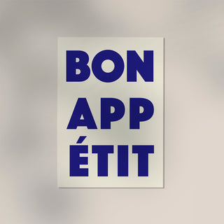 Bon Appétit Blue Art Print – Fine Art Print | Typografie | Küchenkunst