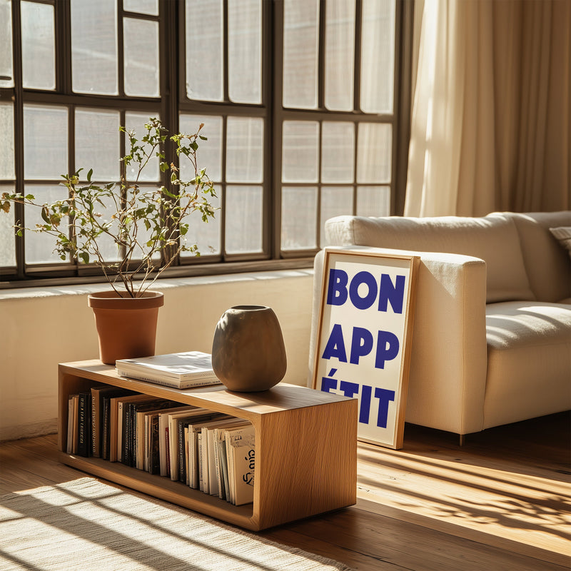 Bon Appétit Blue Art Print – Typografie Kunstdruck Fine Art — Ansicht 2
