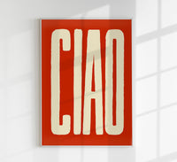Ciao Red Art Print – Typography Fine Art Canvas Patroa Studio — Ansicht 1