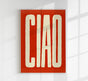 Ciao Red Art Print – Typography Fine Art Canvas Patroa Studio