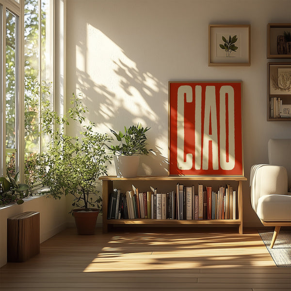 Ciao Red Art Print – Typography Fine Art Canvas Patroa Studio