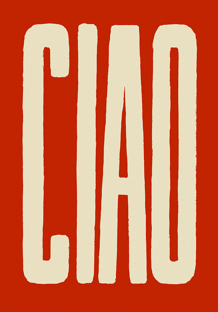 Ciao Red Art Print – Typography Fine Art Canvas Patroa Studio — Ansicht 4