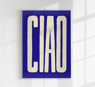 Ciao Blue Art Print – Typography | Fine Art | Canvas