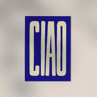 Ciao Blue Art Print – Typography | Fine Art | Canvas