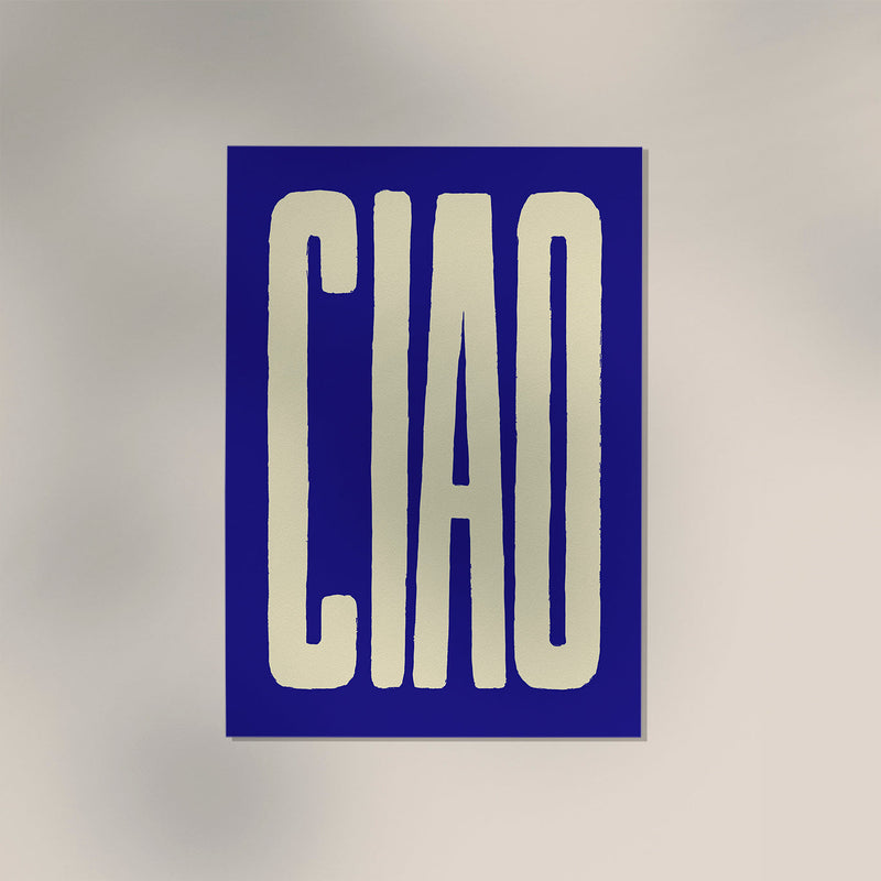 Ciao Blue Art Print – Typografie Fine Art in Blau | 6 Größen — Ansicht 3