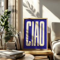 Ciao Blue Art Print – Typografie Fine Art in Blau | 6 Größen — Ansicht 2