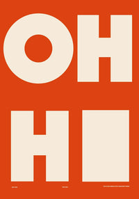 Oh Hi! Coral Art Print – Minimalistisches Wandbild | Korallenrot & Weiß — Ansicht 4