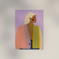 Girl in Lila Art Poster – Fine Art Print UV-Resistant Canvas Edition — Ansicht 3