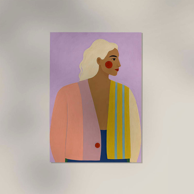 Girl in Lila Art Poster – Fine Art Print UV-Resistant Canvas Edition — Ansicht 3