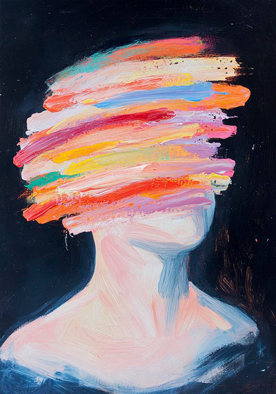 Brushstrokes Face Art Print – Expressive, Minimalist, Fine Art Poster