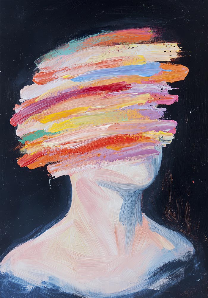 Brushstrokes Face Art Print – Expressive, Minimalist, Fine Art Poster — Ansicht 4