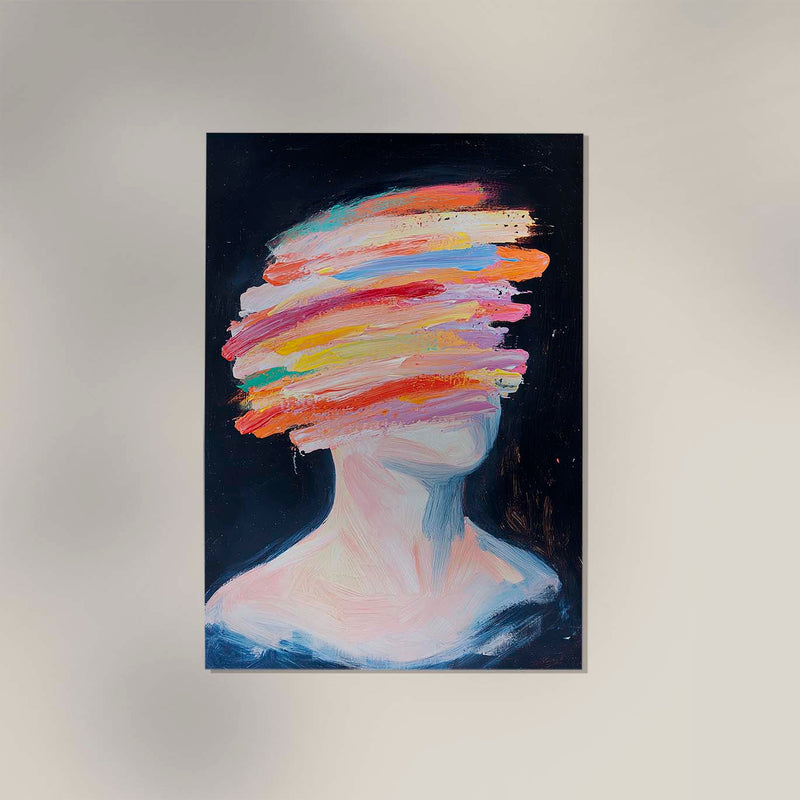 Brushstrokes Face Art Print – Expressive, Minimalist, Fine Art Poster — Ansicht 3