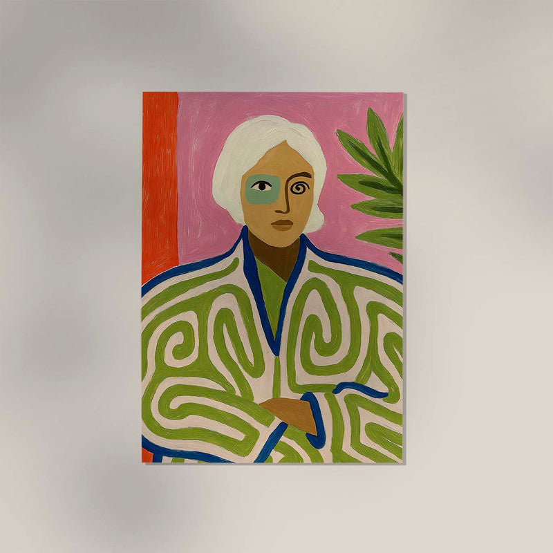 Girl & Exotic Jacket Art Print – Fashion Illustration Art Print — Ansicht 3