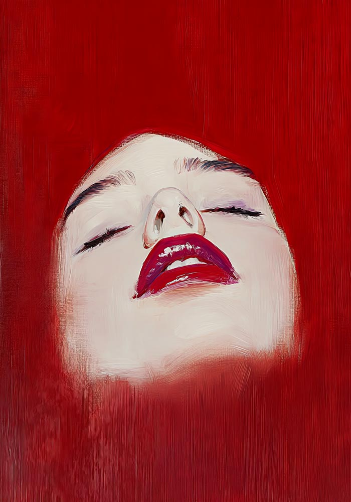 Red Lips Woman Art Print – Modernes Porträt Fine Art Atelierdruck Berlin — Ansicht 4