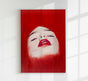 Red Lips Woman Art Print – Modernes Porträt Fine Art Atelierdruck Berlin