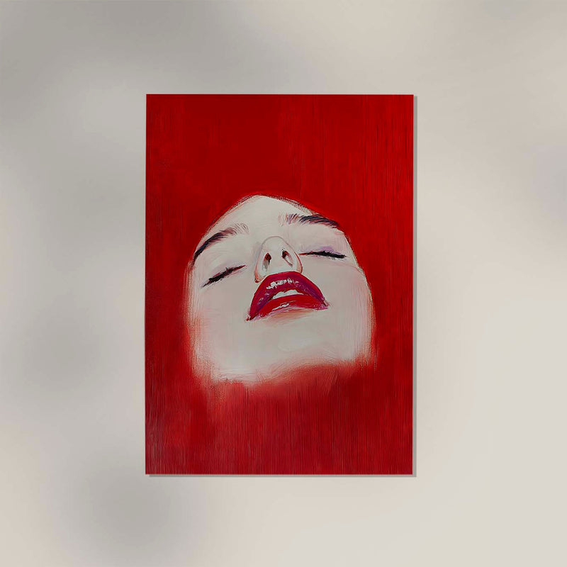Red Lips Woman Art Print – Modernes Porträt Fine Art Atelierdruck Berlin — Ansicht 3