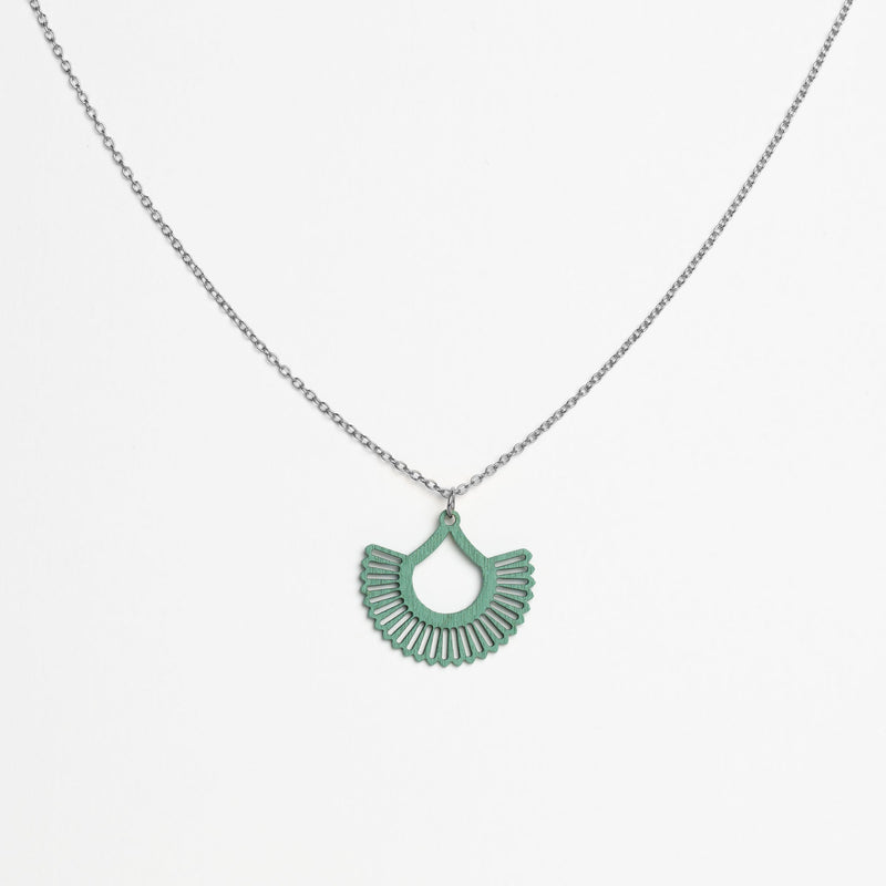 "Boho" Necklace with Wooden Pendant – featherlight, sustainable, skin-friendly — FEINFORMART