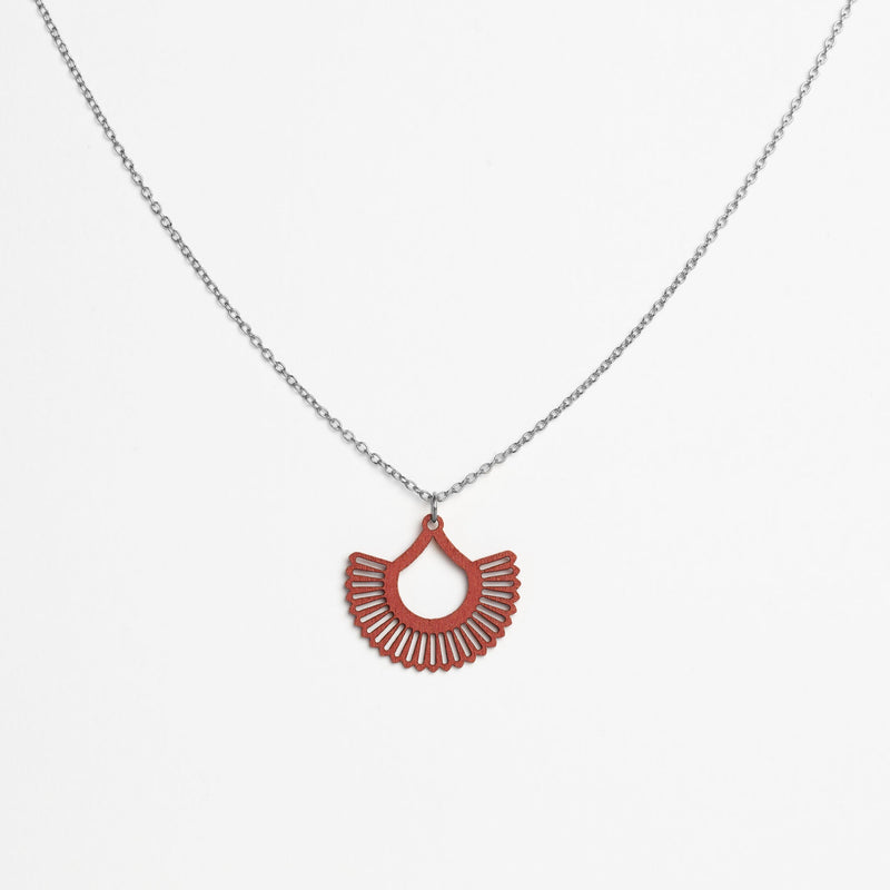 "Boho" Necklace with Wooden Pendant – featherlight, sustainable, skin-friendly — Ansicht 13