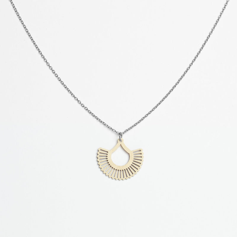 "Boho" Necklace with Wooden Pendant – featherlight, sustainable, skin-friendly — Ansicht 19