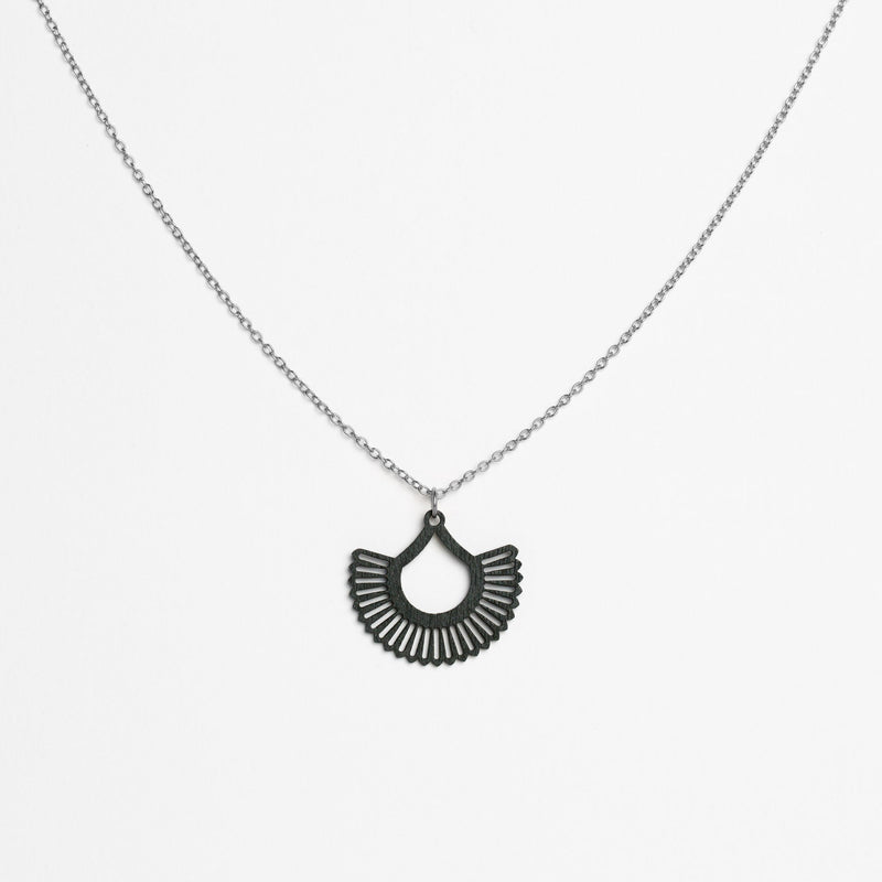 "Boho" Necklace with Wooden Pendant – featherlight, sustainable, skin-friendly — Ansicht 25