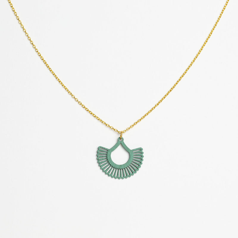"Boho" Necklace with Wooden Pendant – featherlight, sustainable, skin-friendly — Ansicht 8
