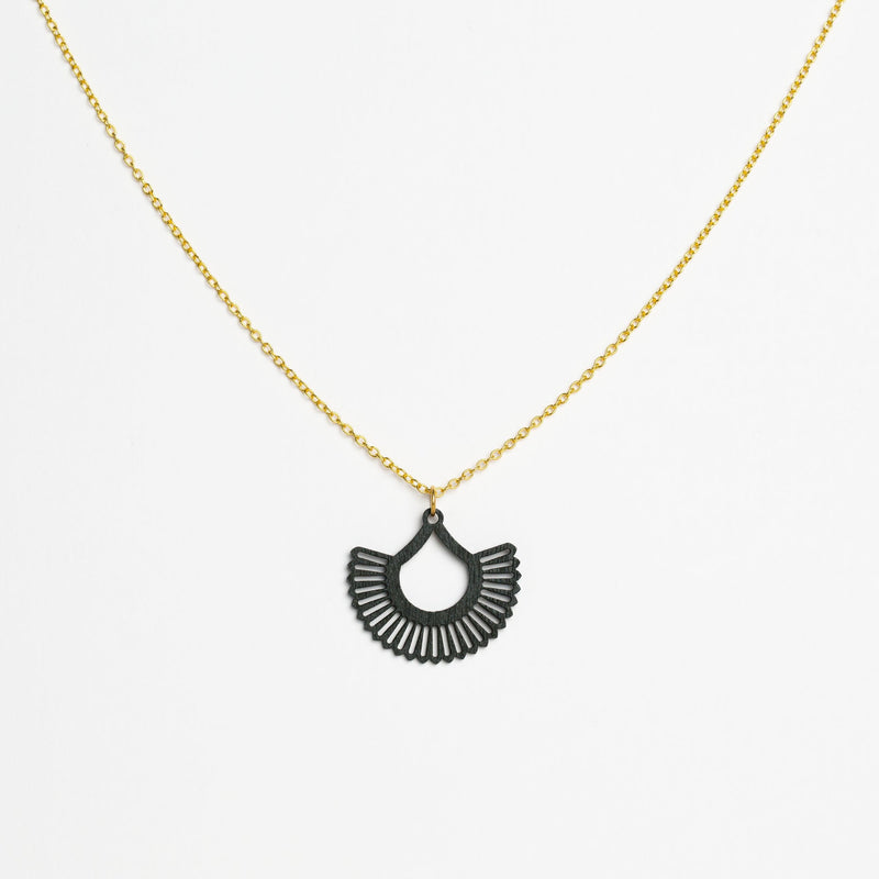 "Boho" Necklace with Wooden Pendant – featherlight, sustainable, skin-friendly — Ansicht 26