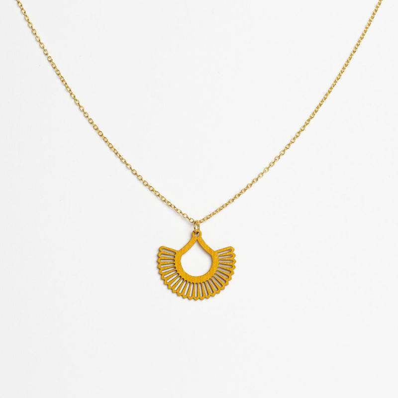 "Boho" Necklace with Wooden Pendant – featherlight, sustainable, skin-friendly — Ansicht 32