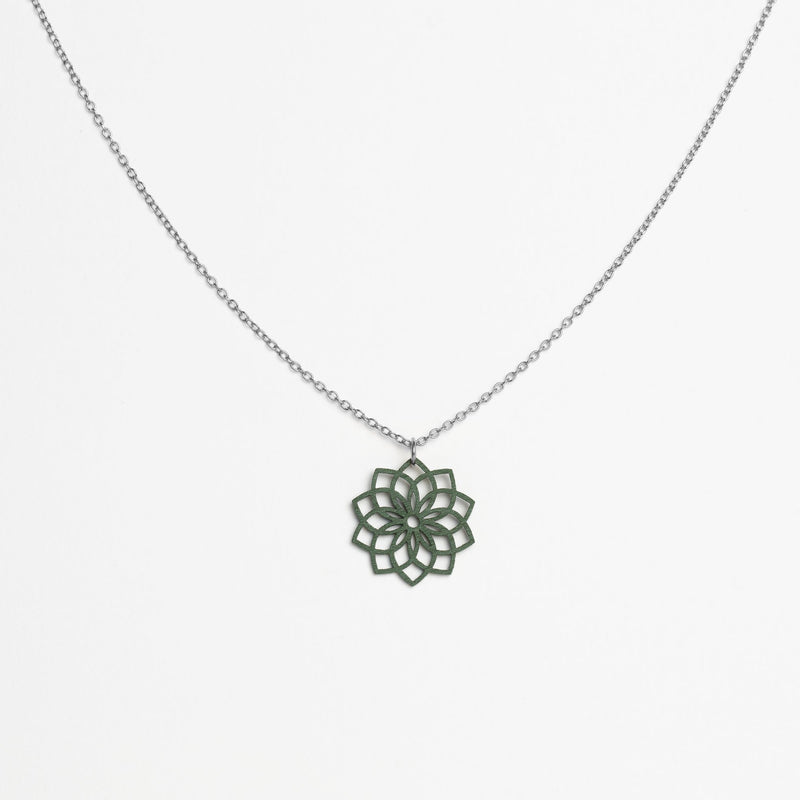 "Mandala" Necklace Wooden Pendant - feather-light, hypoallergenic, sustainable — Ansicht 13