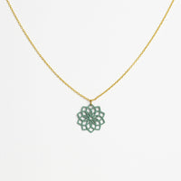 "Mandala" Necklace Wooden Pendant - feather-light, hypoallergenic, sustainable — Ansicht 2