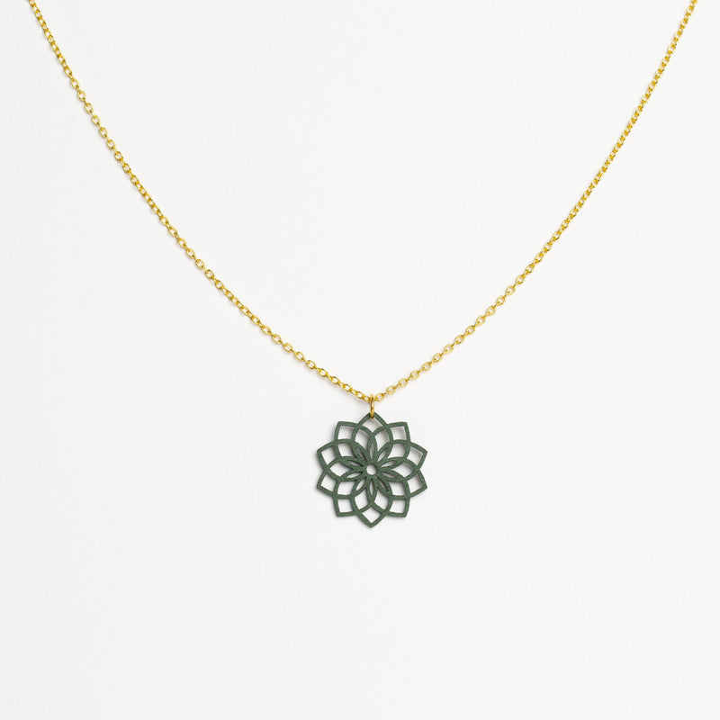 "Mandala" Necklace Wooden Pendant - feather-light, hypoallergenic, sustainable — Ansicht 14