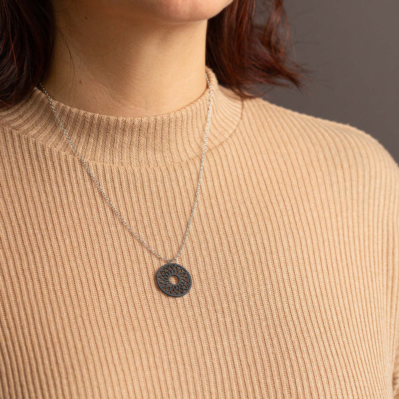 "Spirit" Necklace Wooden Pendant Stainless Steel – feather-light skin-friendly — Ansicht 27