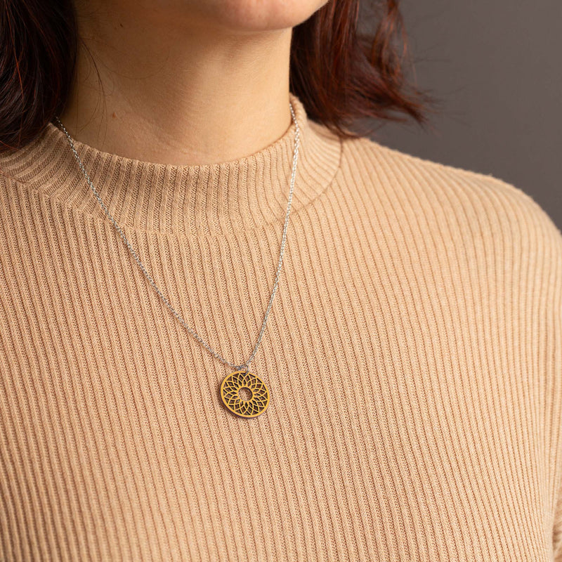 "Spirit" Necklace Wooden Pendant Stainless Steel – feather-light skin-friendly — Ansicht 33