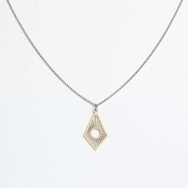 "Sunrise" Necklace with Wooden Pendant – Feather-light, Sustainable, Skin-friendly — Ansicht 25