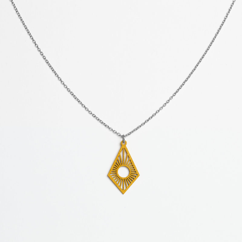 "Sunrise" Necklace with Wooden Pendant – Feather-light, Sustainable, Skin-friendly — Ansicht 1
