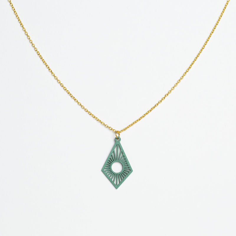 "Sunrise" Necklace with Wooden Pendant – Feather-light, Sustainable, Skin-friendly — Ansicht 8