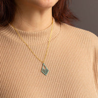 "Tribe" Necklace Wooden Pendant - Stainless Steel, Handmade — Ansicht 10